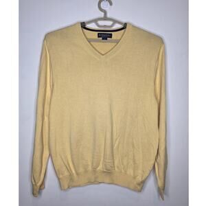 Brooks Brothers yellow supima cotton long sleeve v-neck sweater - XL